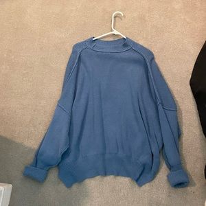Free People oversized knit sweater blue XS chunky casual